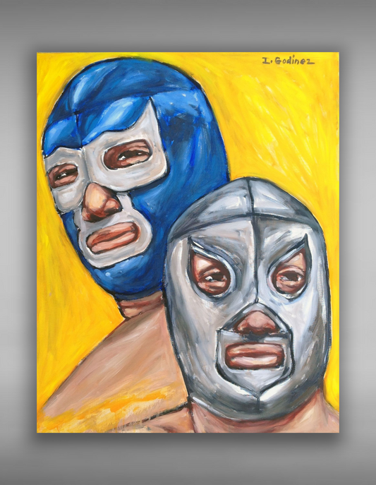 Blue Demon y El Santo Painting
